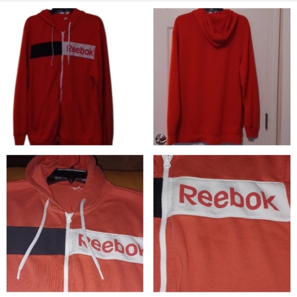 🌺Reebok  Zip Up Sweater with Sporty Design With Hoodie🎉 - Picture 1 of 9